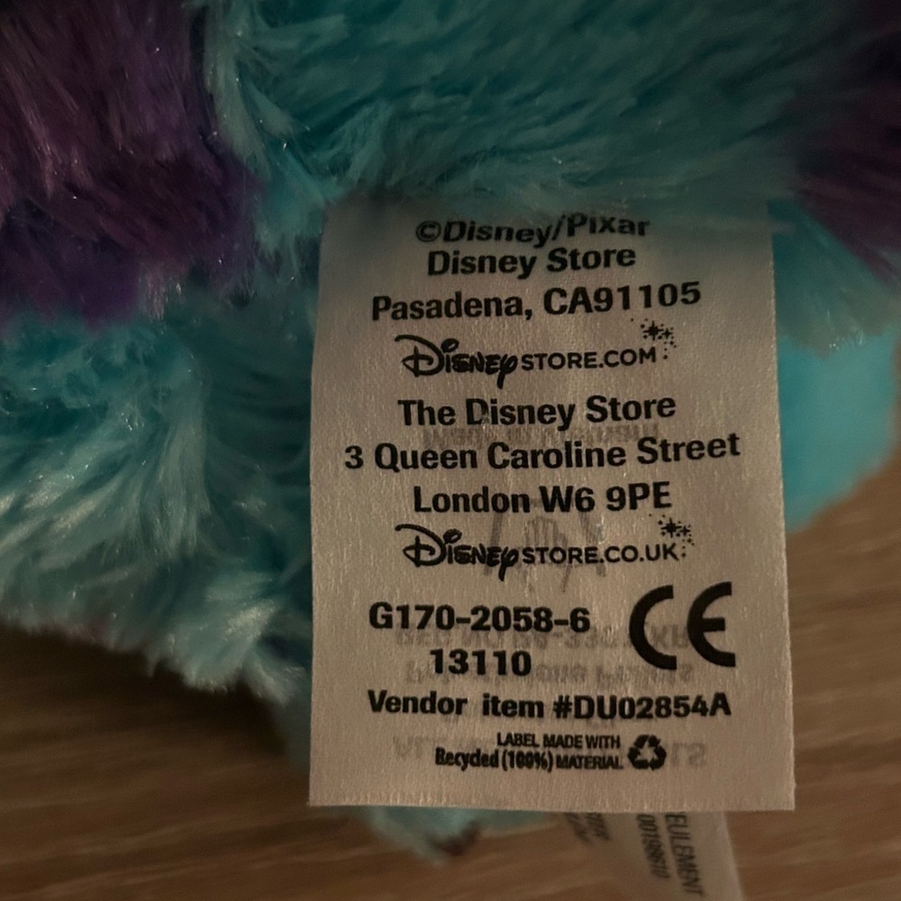 Disney Store Sully Monsters University 8” Plush Wearing OK Fraternity Shirt - Picture 11 of 11
